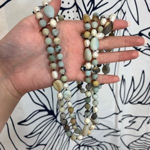 handmade long healing stone necklace